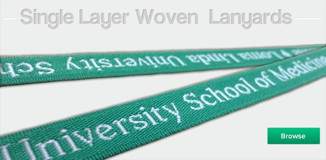 Single Layer Woven Lanyards